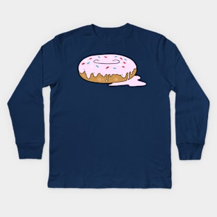 Melting Frosting Pink Donut with Sprinkles Kids Long Sleeve T-Shirt